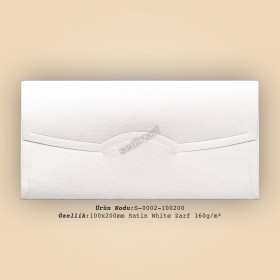 10x20cm Satin White Zarf 160gr/m²