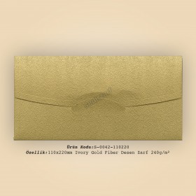 11x22cm Ivory Gold Fiber Desen Zarf 240gr/m²