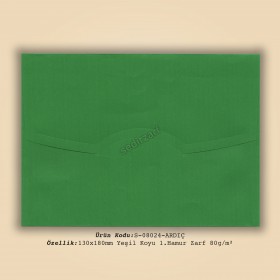 13x18cm Yeşil Koyu 1.Hamur Zarf 80gr/m² 