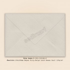 13x18cm Beyaz Kırçıllı Galgo Laid Desen Zarf 120gr/m²