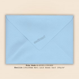 13x18cm Mavi Laid Desen Zarf 100gr/m²