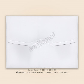 13,5x18,5cm Beyaz 1.Hamur Zarf 250gr/m²