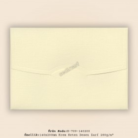 14x20cm Krem Keten Desen Zarf 280gr/m²