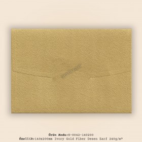 14x20cm Ivory Gold Fiber Desen Zarf 240gr/m²