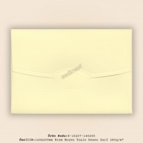 14x20cm Krem Moyen Tuale Desen Zarf 280gr/m²