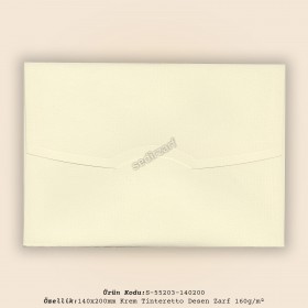 14x20cm Krem Tinteretto Desen Zarf 160gr/m²