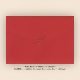 14x20cm Kırmızı Paspartu Zarf 120gr/m²