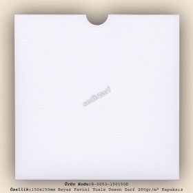 15x15cm Beyaz Favini Tuale Desen Zarf 280gr/m² Kapaksız