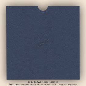 15x15cm Lacivert Deri Desen Zarf 160gr/m² Kapaksız