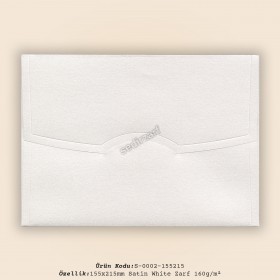 15,5x21,5cm Satin White Zarf 160gr/m²