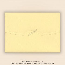 15,5x21,5cm Krem Prisma Desen Zarf 220gr/m²