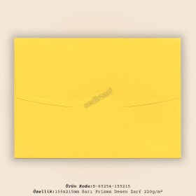 15,5x21,5cm Sarı Prisma Desen Zarf 220gr/m²