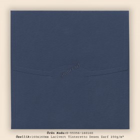 16x16cm Lacivert Tinteretto Desen Zarf 250gr/m²