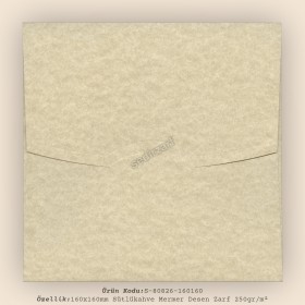 16x16cm Sütlükahve Mermer Desen Zarf 250gr/m²