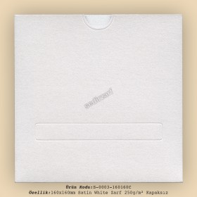 16x16cm Satin White Zarf 250gr/m² Kapaksız