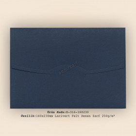 16x23cm Lacivert Felt Desen Zarf 250gr/m²