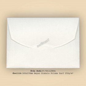 16x23cm Beyaz Diabolo Prisma Desen Zarf 250gr/m²