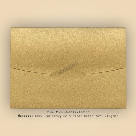 16x23cm Ivory Gold Fiber Desen Zarf 240gr/m²