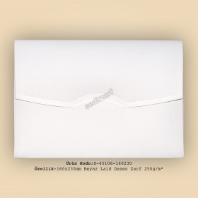 16x23cm Beyaz Laid Desen Zarf 250gr/m²