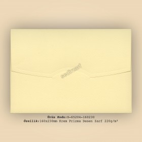 16x23cm Krem Prisma Desen Zarf 220gr/m²