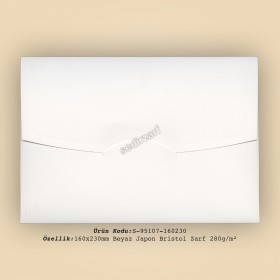 16x23cm Beyaz Japon Bristol Zarf 280gr/m²