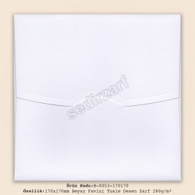 17x17cm Beyaz Favini Tuale Desen Zarf 280gr/m²