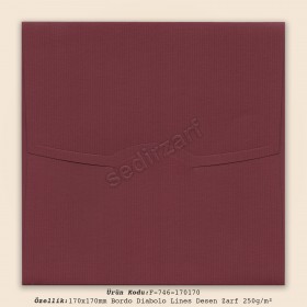 17x17cm Bordo Diabolo Lines Desen Zarf 250gr/m²