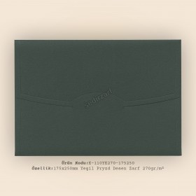 17,5x25cm Yeşil Pryzd Desen Zarf 270gr/m²