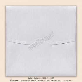 18x18cm Satin White Lined Zarf 250gr/m²