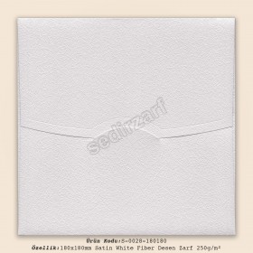 18x18cm Satin White Fiber Desen Zarf 250gr/m²