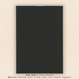 19,5x13,5cm Siyah Prisma Desen Zarf 220gr/m² Kapaksız (2000 Ad)