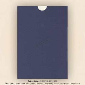 19,5x13,5cm Lacivert Japon Bristol (Boyama) Zarf 240gr/m² Kapaksız