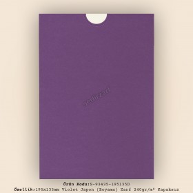 19,5x13,5cm Violet Japon Bristol (Boyama) Zarf 240gr/m² Kapaksız