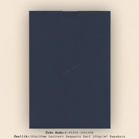 19,5x13,5cm Lacivert Paspartu Zarf 250gr/m² Kapaksız