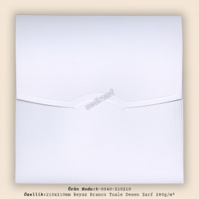 21x21cm Beyaz Branco Tuale Desen Zarf 280gr/m²